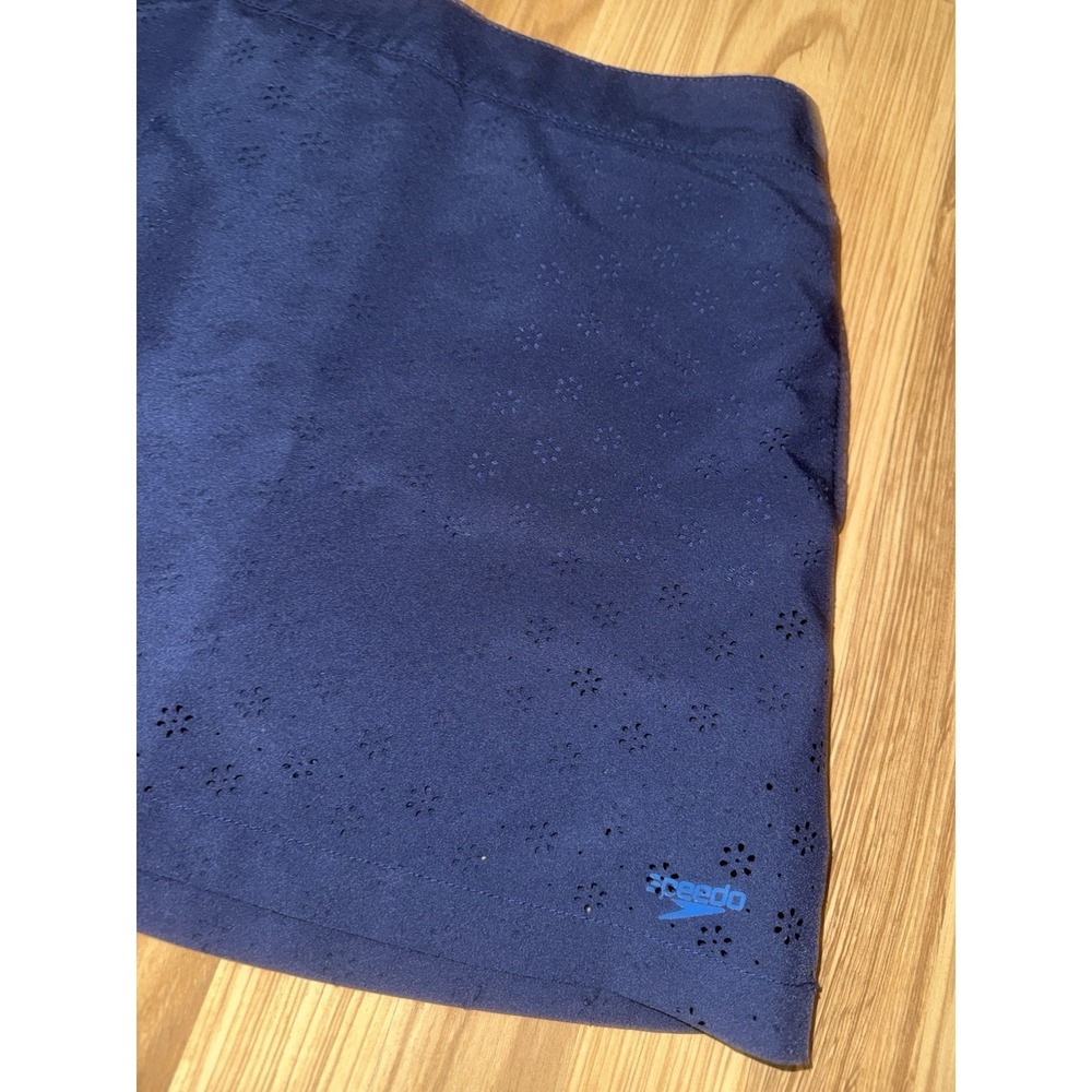 Speedo Women's Navy Blue Skort Sz Small Eyelet Cut‎ Shorts UPF 50+ Protection